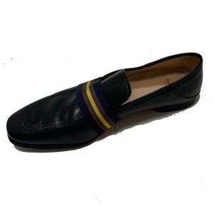 8.5 / Paul Smith Black Loafers with Vibrant Stripe